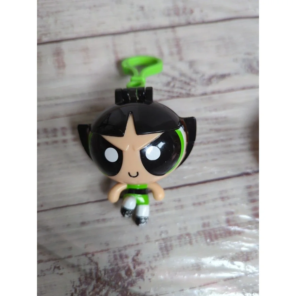 Powerpuff Flick Reveal Girls Keychains Cartoon Network Lot 2 Blossom/Buttercup